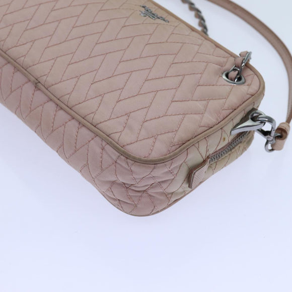 PRADA Quilted Hand Bag Nylon 2way Pink Auth bs13603
