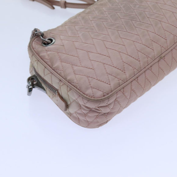 PRADA Quilted Hand Bag Nylon 2way Pink Auth bs13603