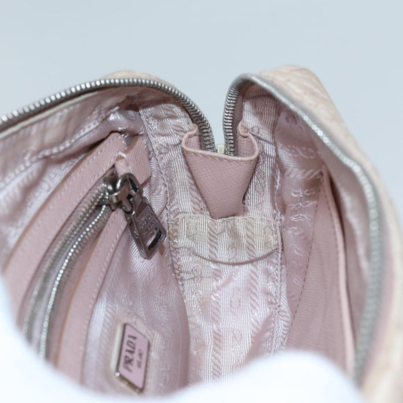 PRADA Quilted Hand Bag Nylon 2way Pink Auth bs13603