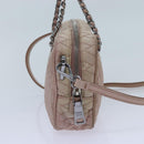 PRADA Quilted Hand Bag Nylon 2way Pink Auth bs13603-4