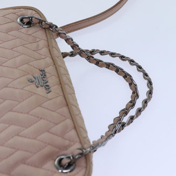PRADA Quilted Hand Bag Nylon 2way Pink Auth bs13603