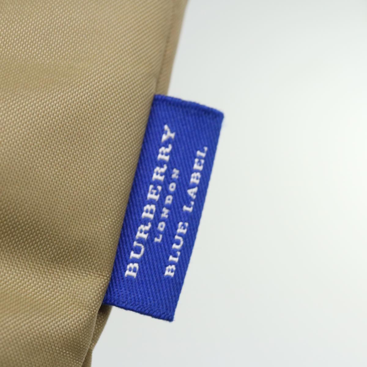 BURBERRY Nova Check Blue Label Tote Bag Nylon Beige Auth bs13607