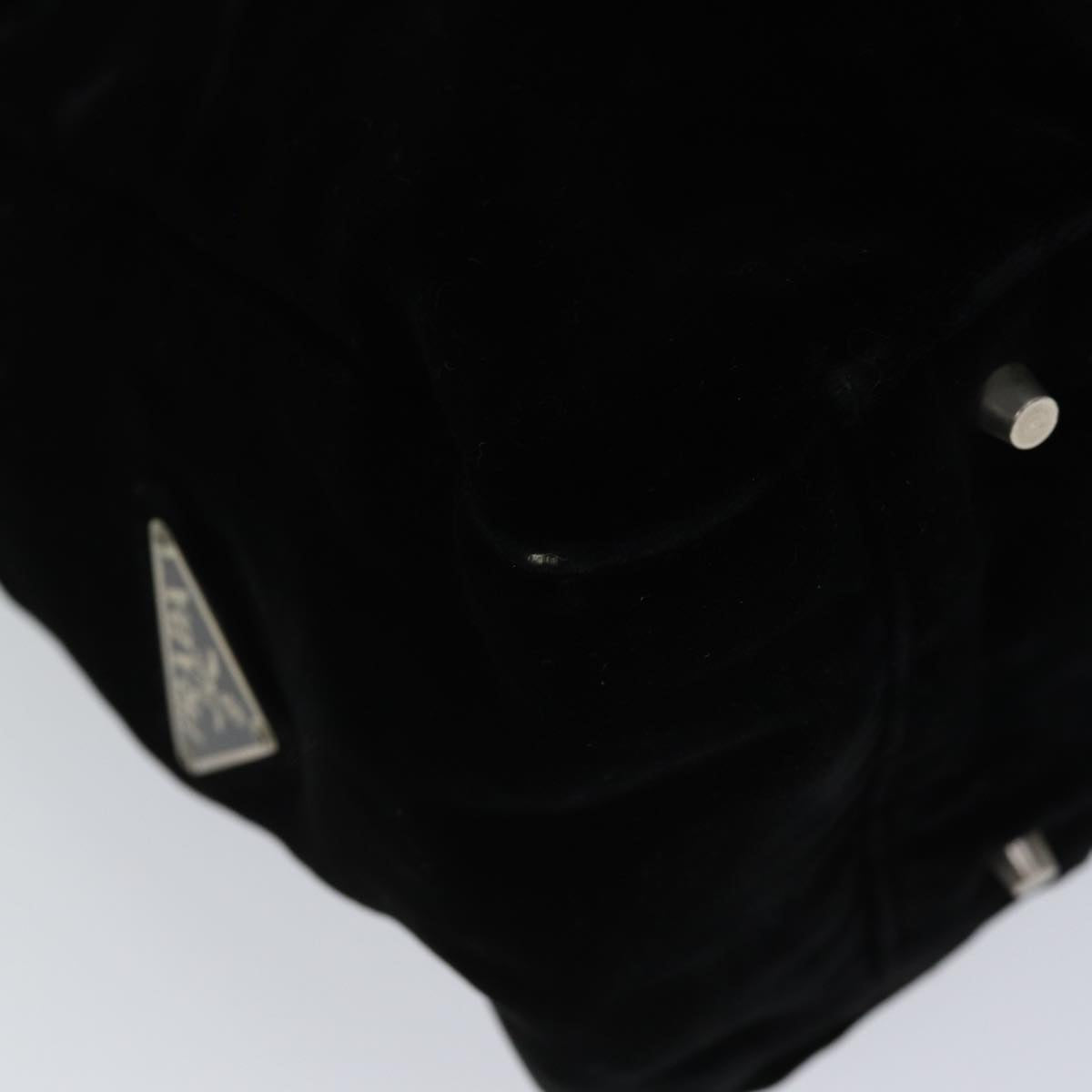 PRADA Shoulder Bag Velor Black Auth bs13612