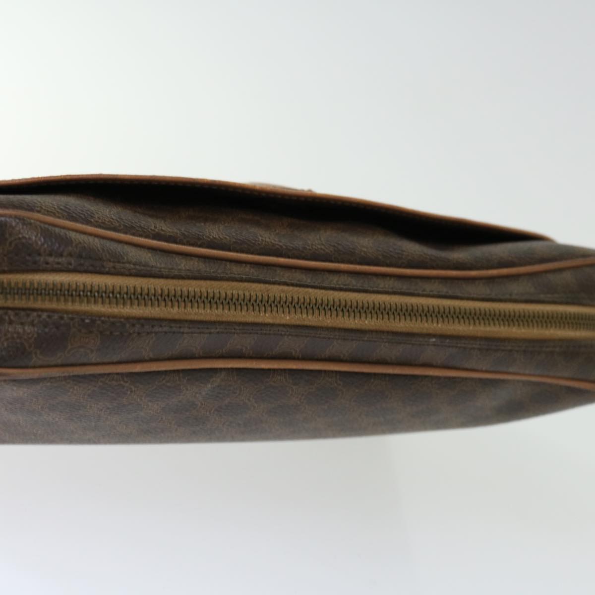 CELINE Macadam Canvas Clutch Bag PVC Brown Auth bs13616