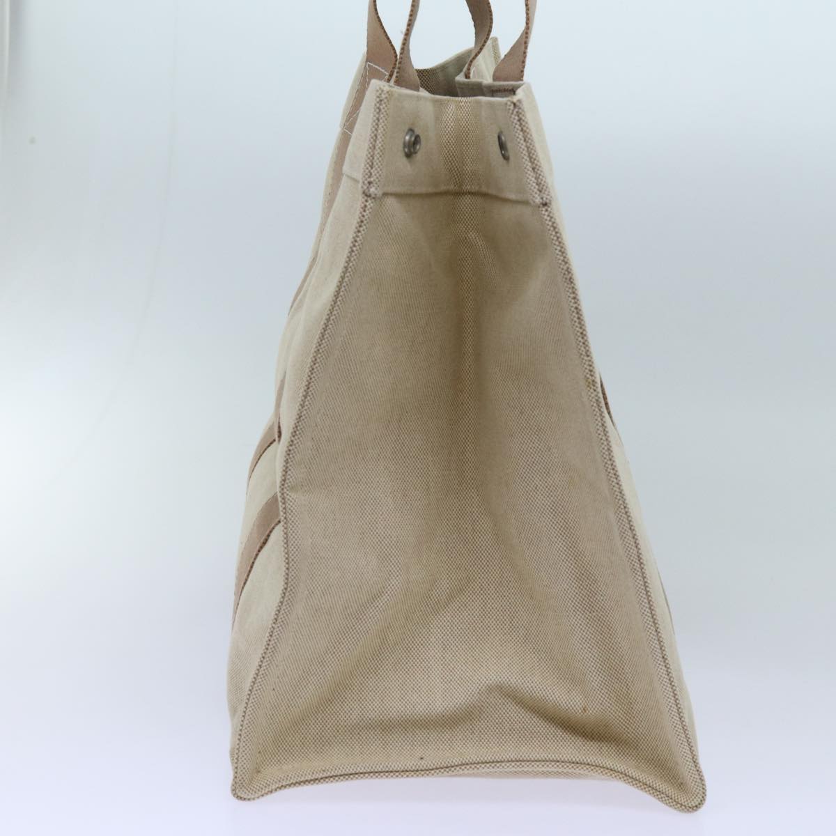 HERMES Bora Bora GM Tote Bag Canvas Beige Auth bs13621