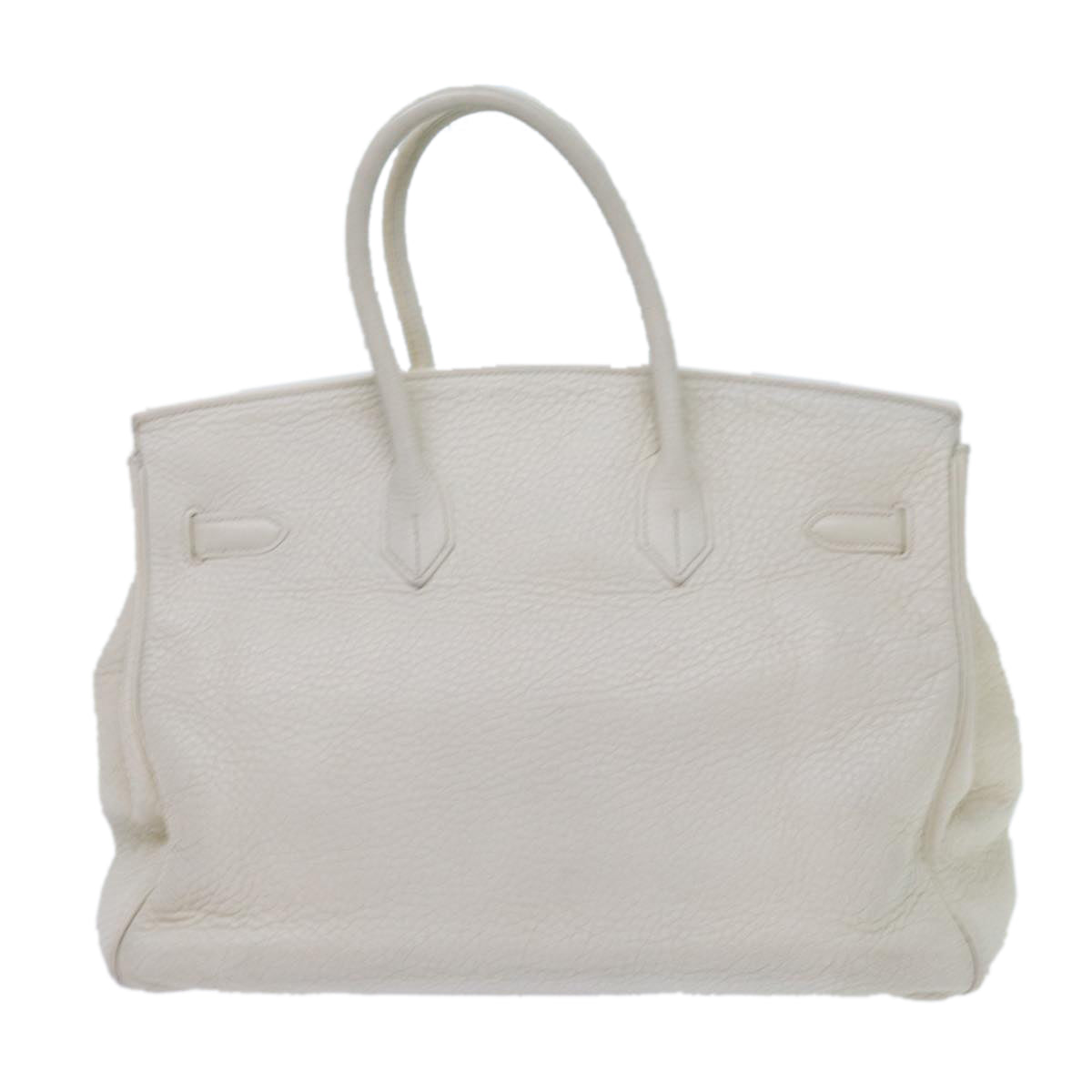 HERMES Birkin 35 Hand Bag Leather White Auth bs13628 - 0