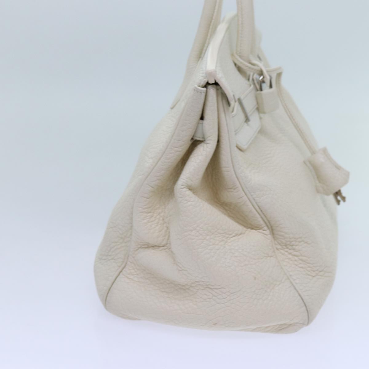 HERMES Birkin 35 Hand Bag Leather White Auth bs13628