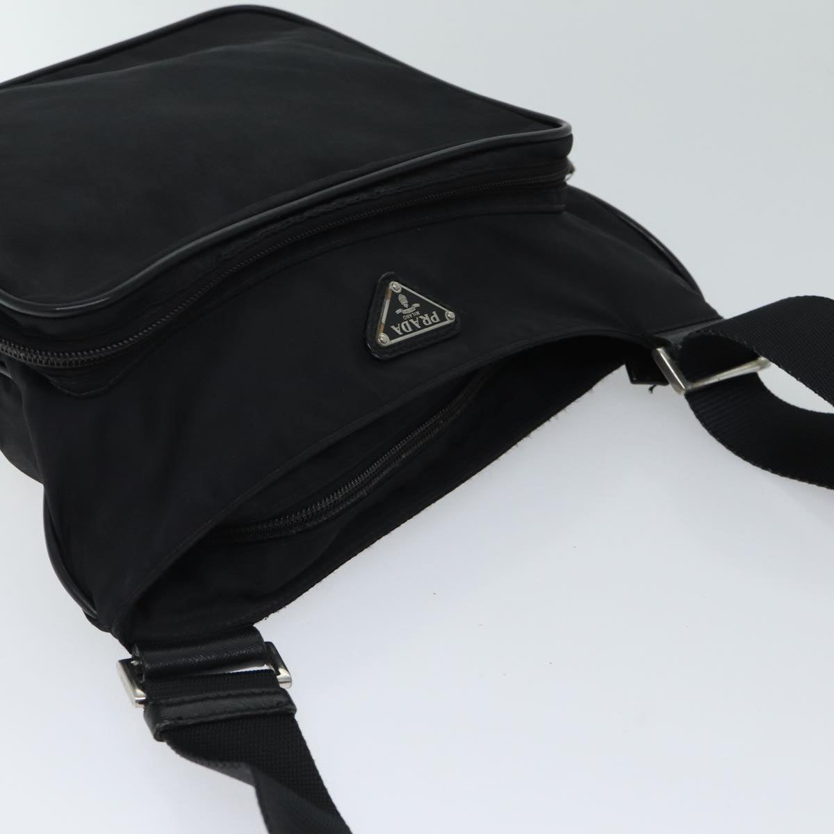 PRADA Shoulder Bag Nylon Black Auth bs13636