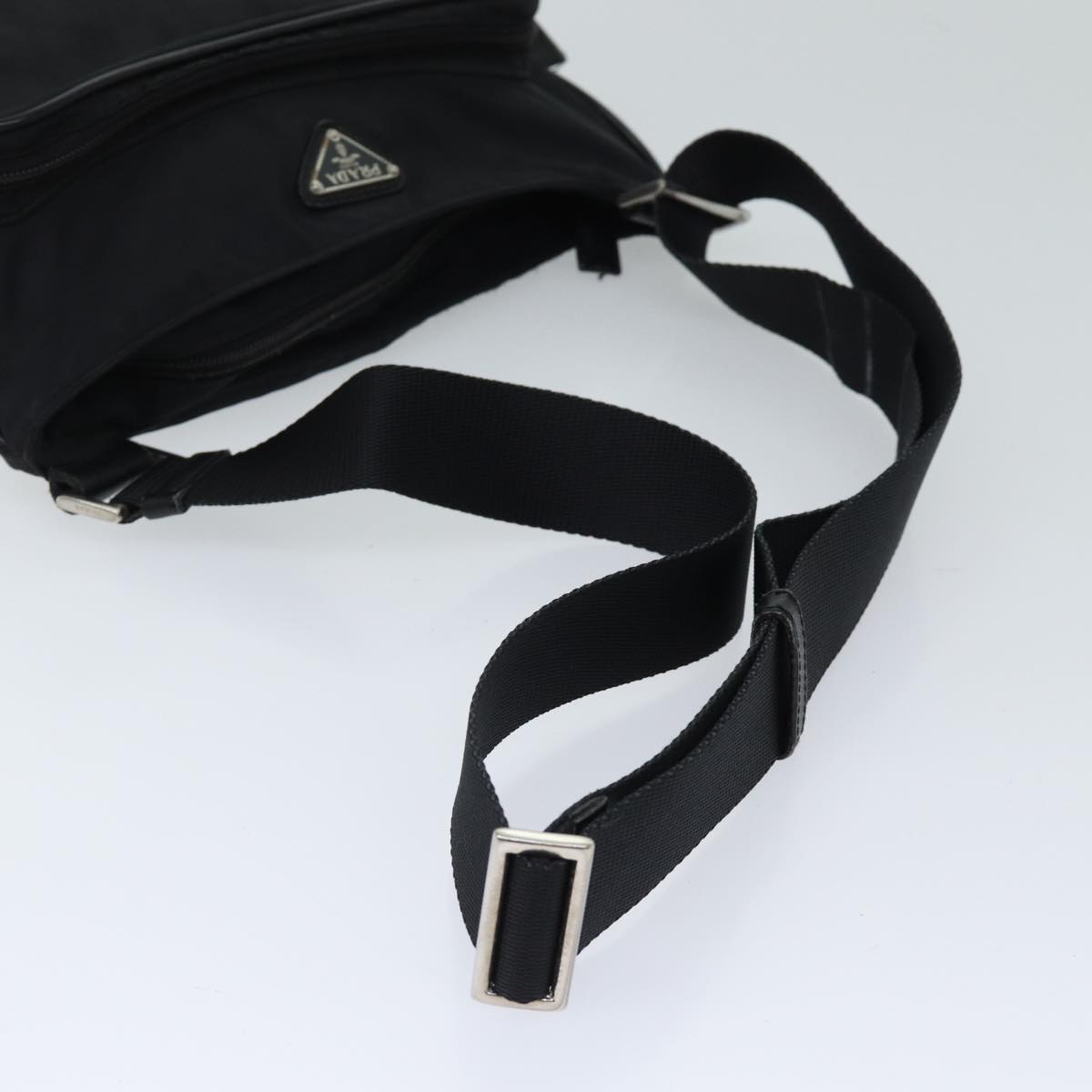 PRADA Shoulder Bag Nylon Black Auth bs13636