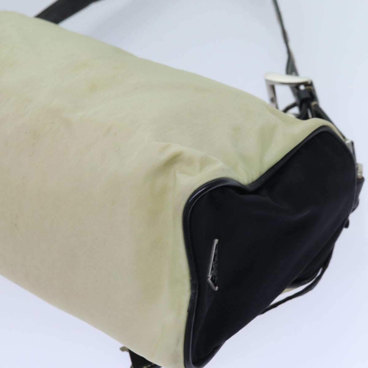 PRADA Shoulder Bag Nylon Beige Auth bs13644