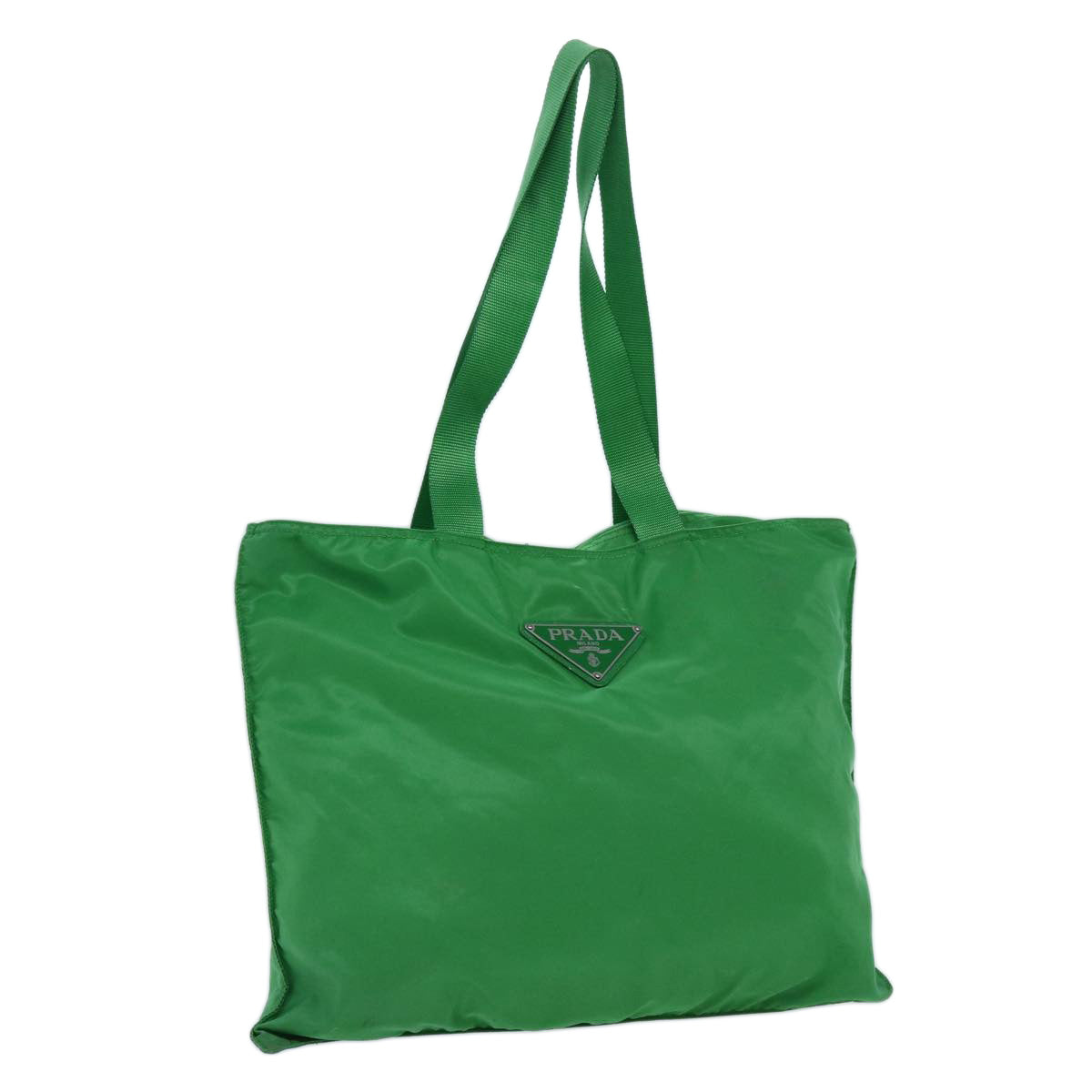 PRADA Tote Bag Nylon Green Auth bs13648