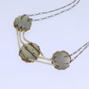 CHANEL Camelia Shell Necklace Silver CC Auth bs13657-4