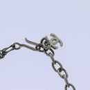 CHANEL Camelia Shell Necklace Silver CC Auth bs13657-7