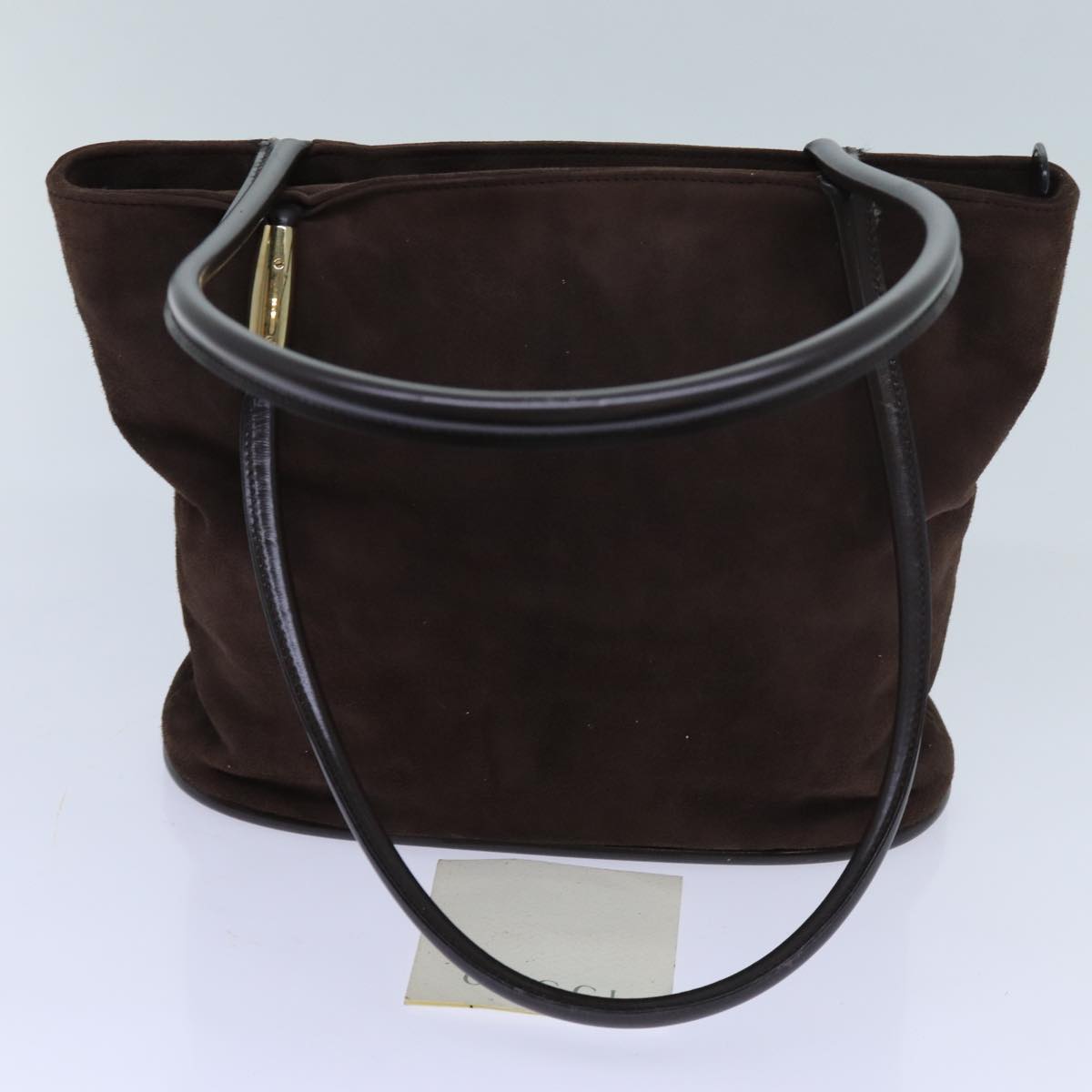 GUCCI Shoulder Bag Suede Brown Auth bs13662