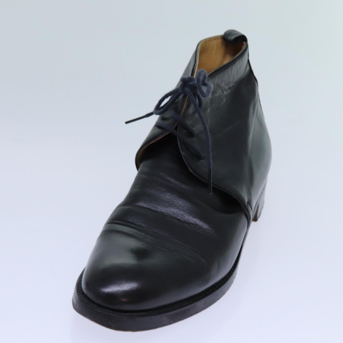 HERMES Shoes Leather 35 1/2 Black Auth bs13664