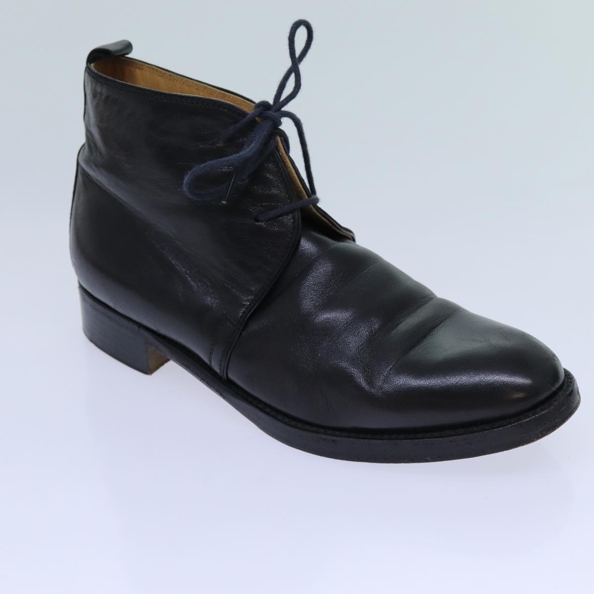 HERMES Shoes Leather 35 1/2 Black Auth bs13664