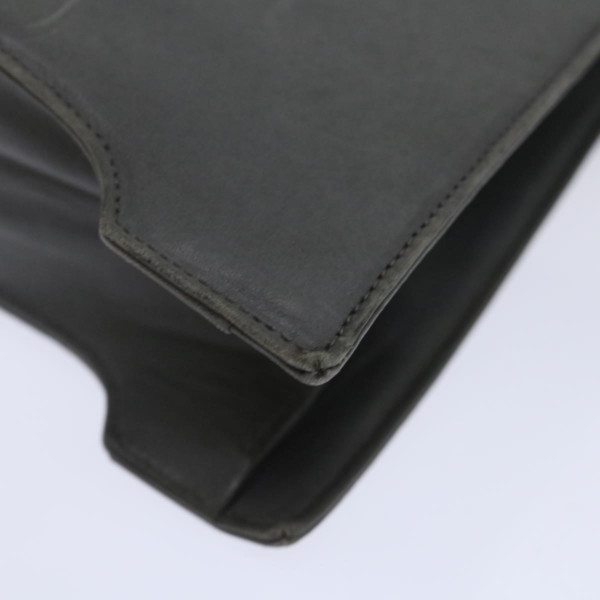 Salvatore Ferragamo Shoulder Bag Leather Gray Auth bs13667