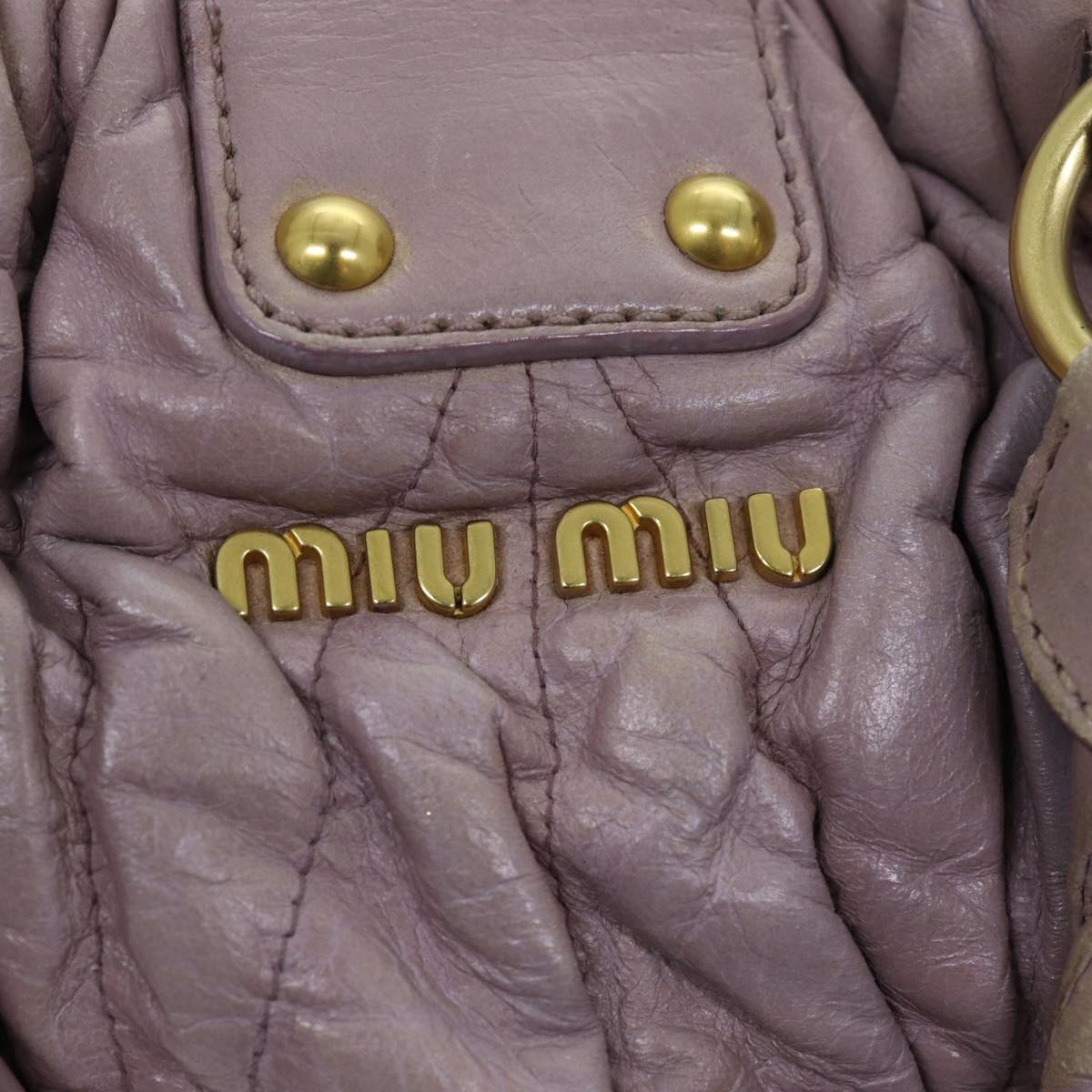 Miu Miu Materasse Hand Bag Leather 2way Pink Auth bs13684
