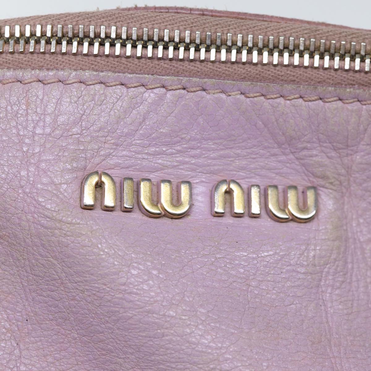 Miu Miu Hand Bag Leather 2way Pink Auth bs13685