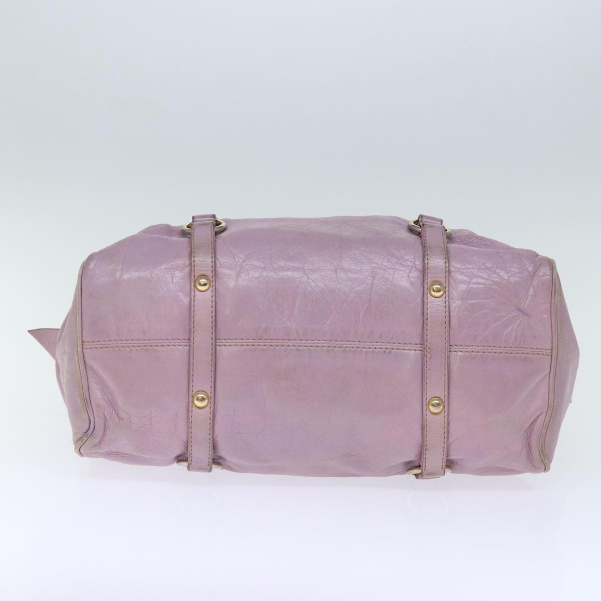 Miu Miu Hand Bag Leather 2way Pink Auth bs13685
