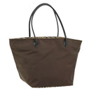 Burberrys Nova Check Blue Label Hand Bag Nylon Brown Black Auth bs13689-1