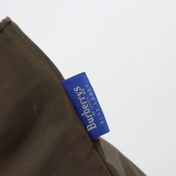 Burberrys Nova Check Blue Label Hand Bag Nylon Brown Black Auth bs13689