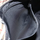 Burberrys Nova Check Blue Label Hand Bag Nylon Brown Black Auth bs13689-22