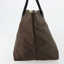 Burberrys Nova Check Blue Label Hand Bag Nylon Brown Black Auth bs13689-3