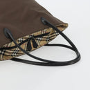Burberrys Nova Check Blue Label Hand Bag Nylon Brown Black Auth bs13689-7