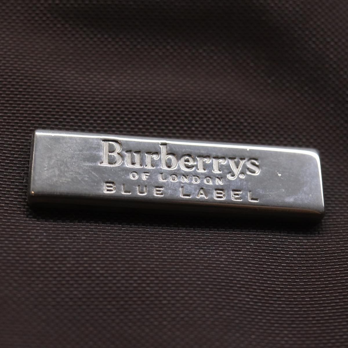 Burberrys Nova Check Blue Label Shoulder Bag Nylon Brown Beige Auth bs13690