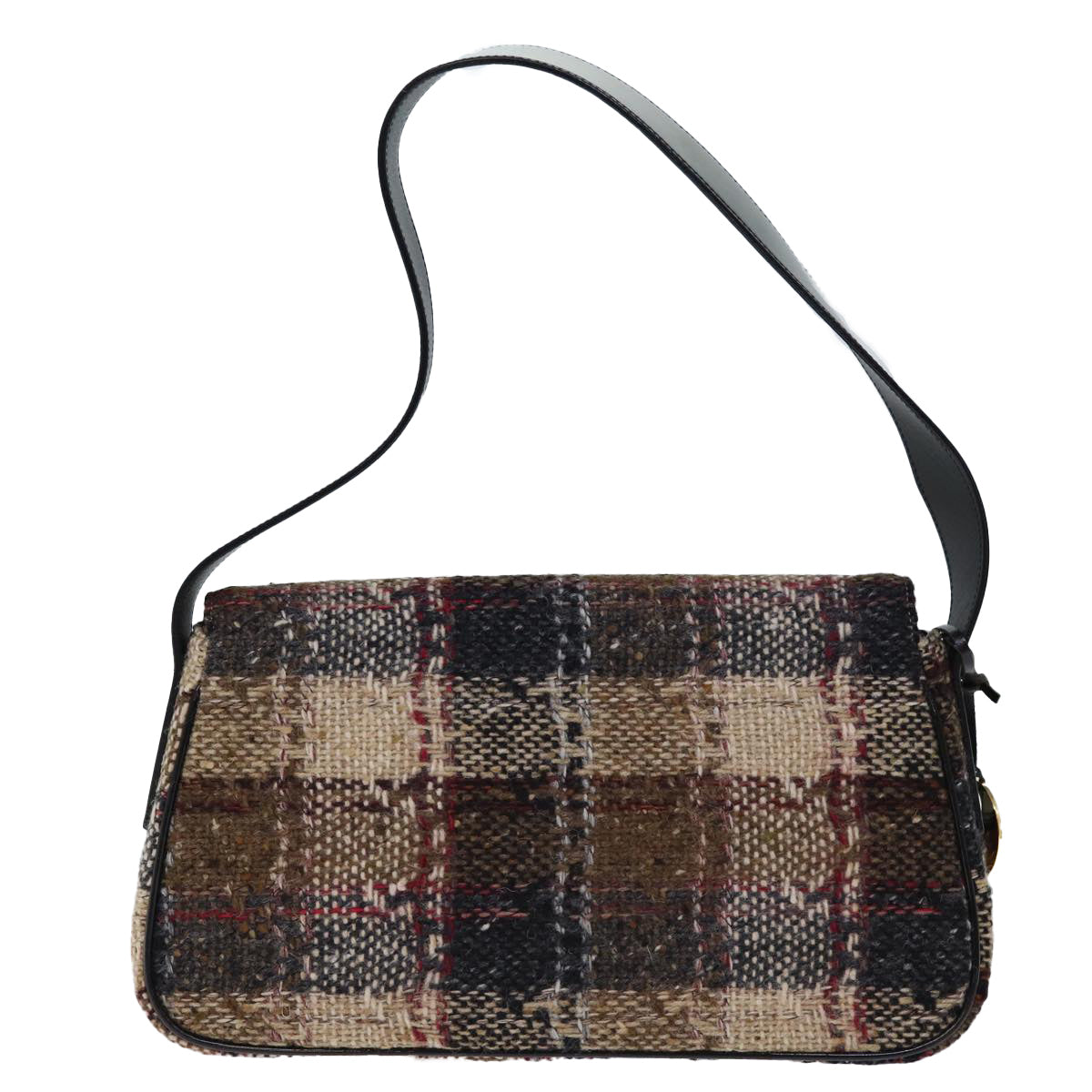 BURBERRY Nova Check Shoulder Bag Wool Beige Auth bs13694 - 0