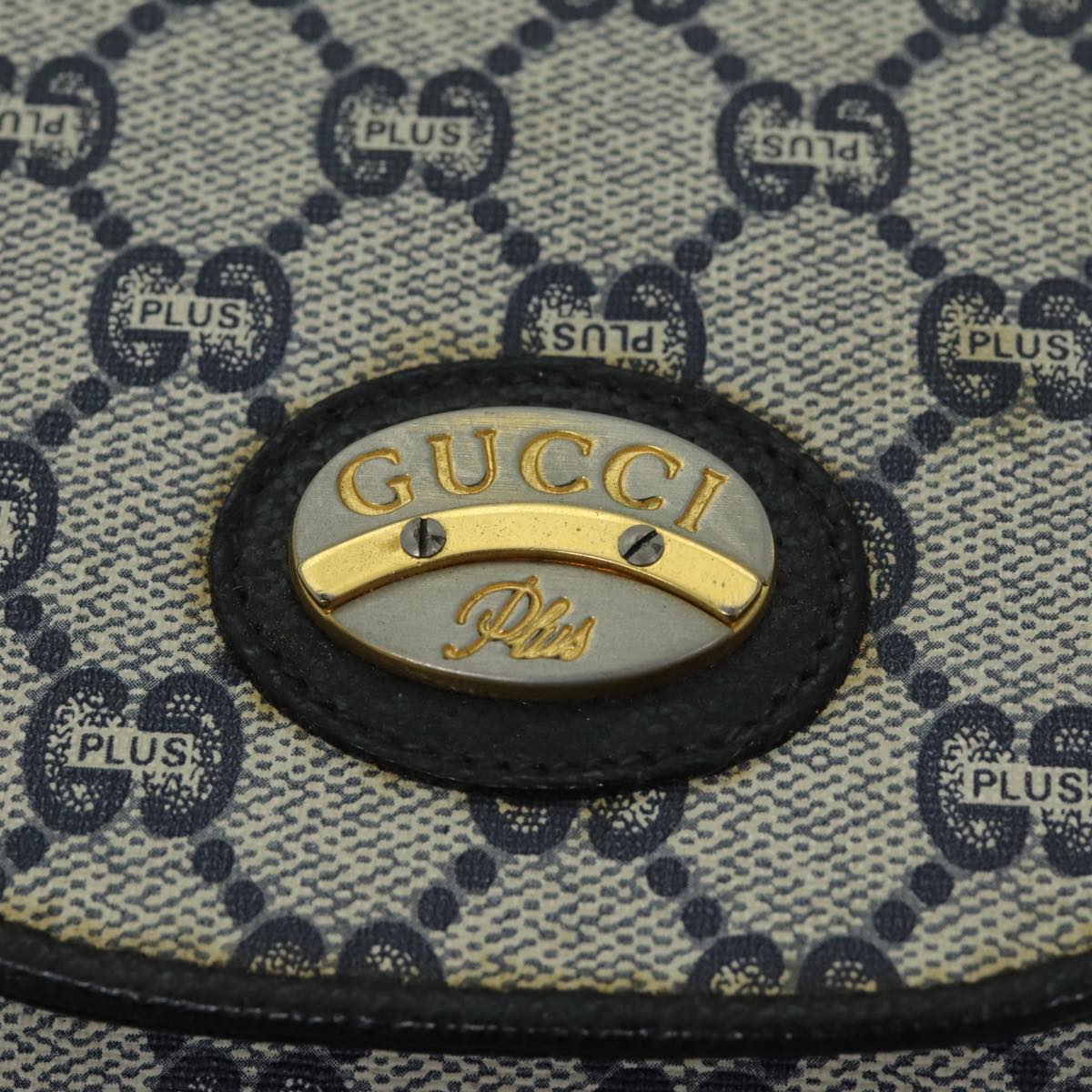 GUCCI GG Plus Supreme Shoulder Bag PVC Navy Auth bs13697