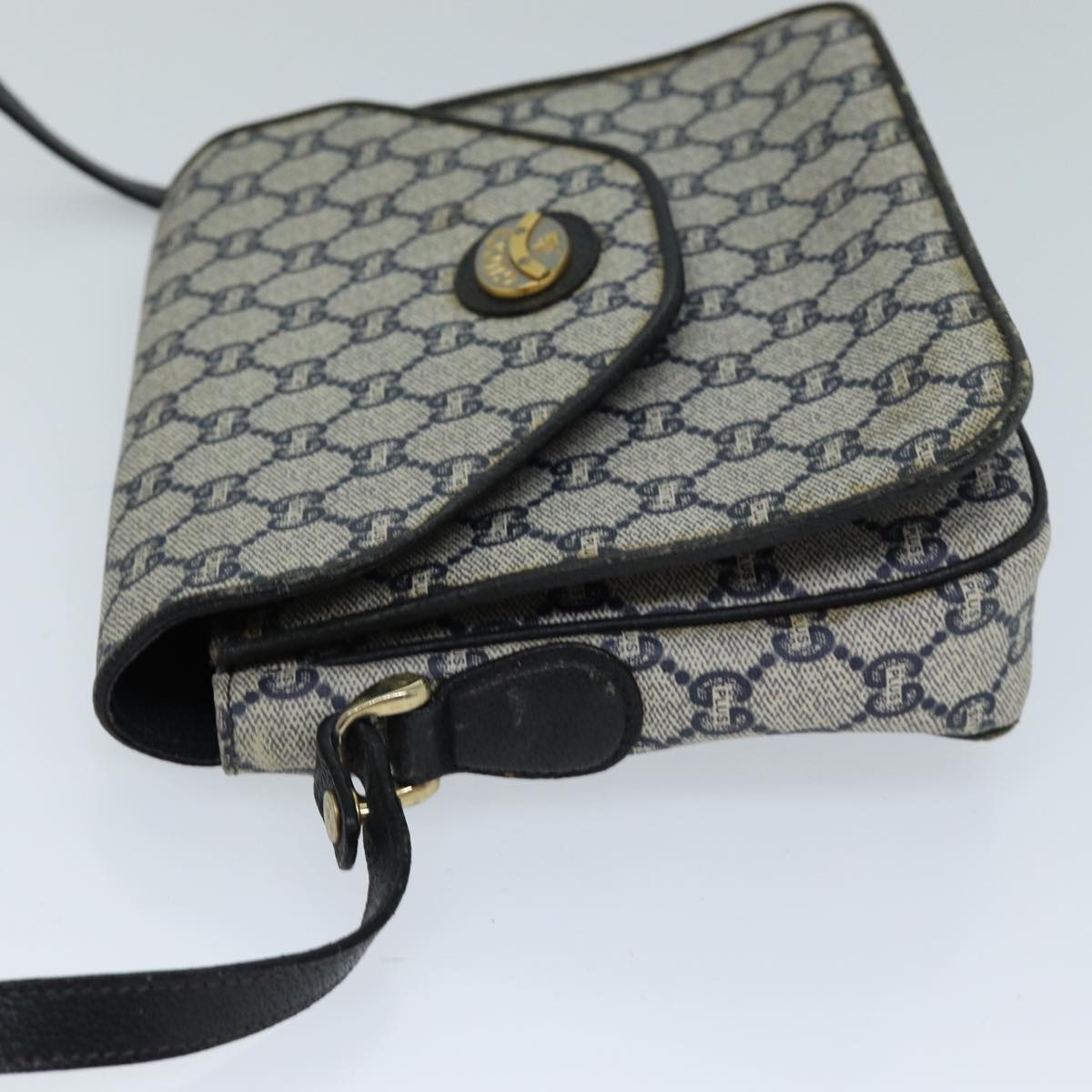 GUCCI GG Plus Supreme Shoulder Bag PVC Navy Auth bs13697