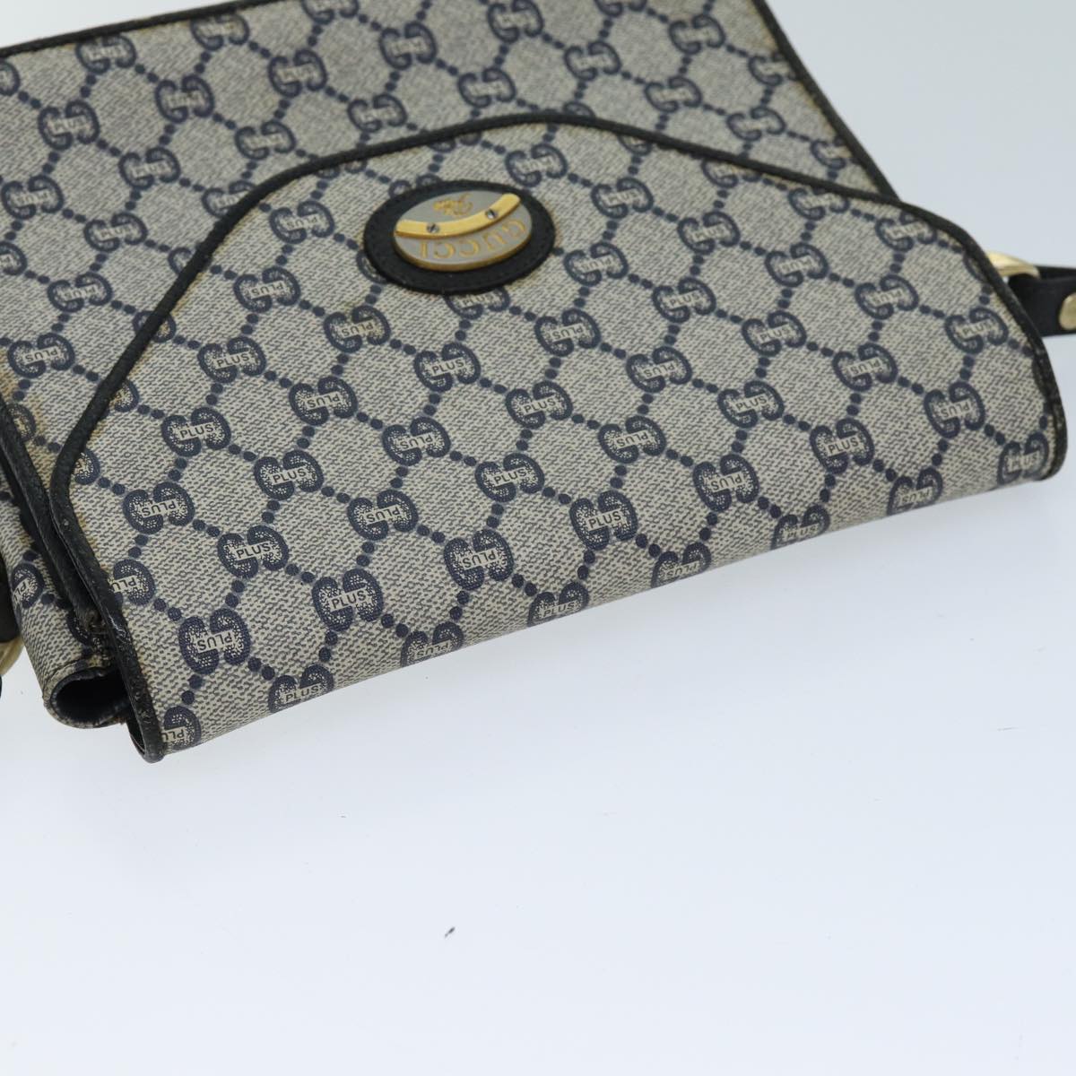 GUCCI GG Plus Supreme Shoulder Bag PVC Navy Auth bs13697