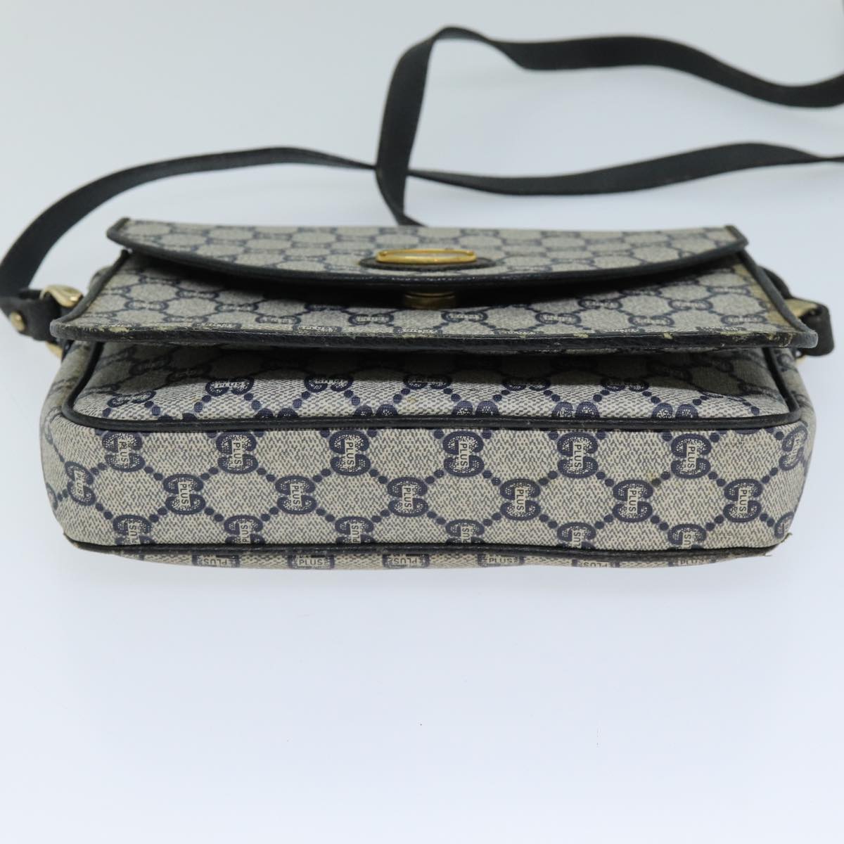 GUCCI GG Plus Supreme Shoulder Bag PVC Navy Auth bs13697