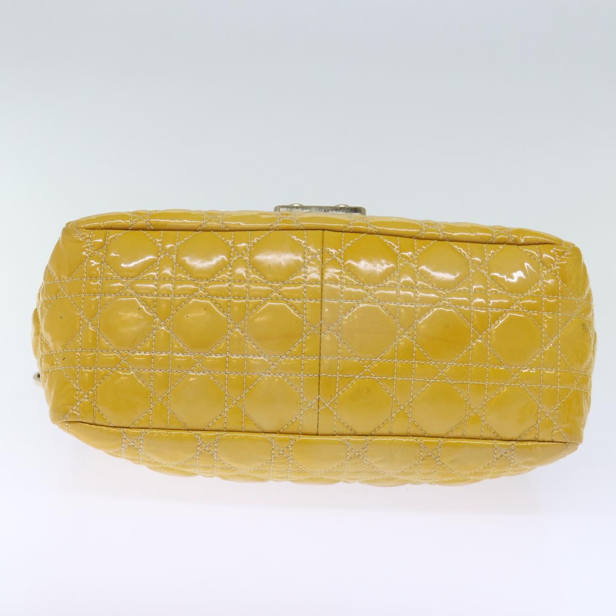 Christian Dior Canage Lady Dior Shoulder Bag Enamel Yellow Auth bs13703