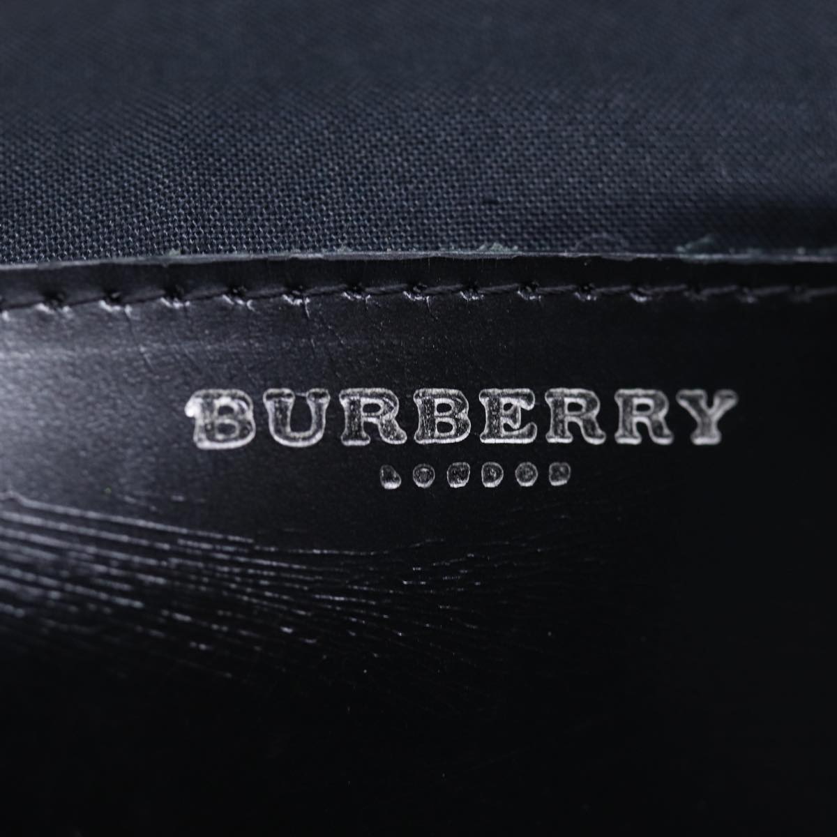 BURBERRY Nova Check Hand Bag Wool Black Auth bs13719