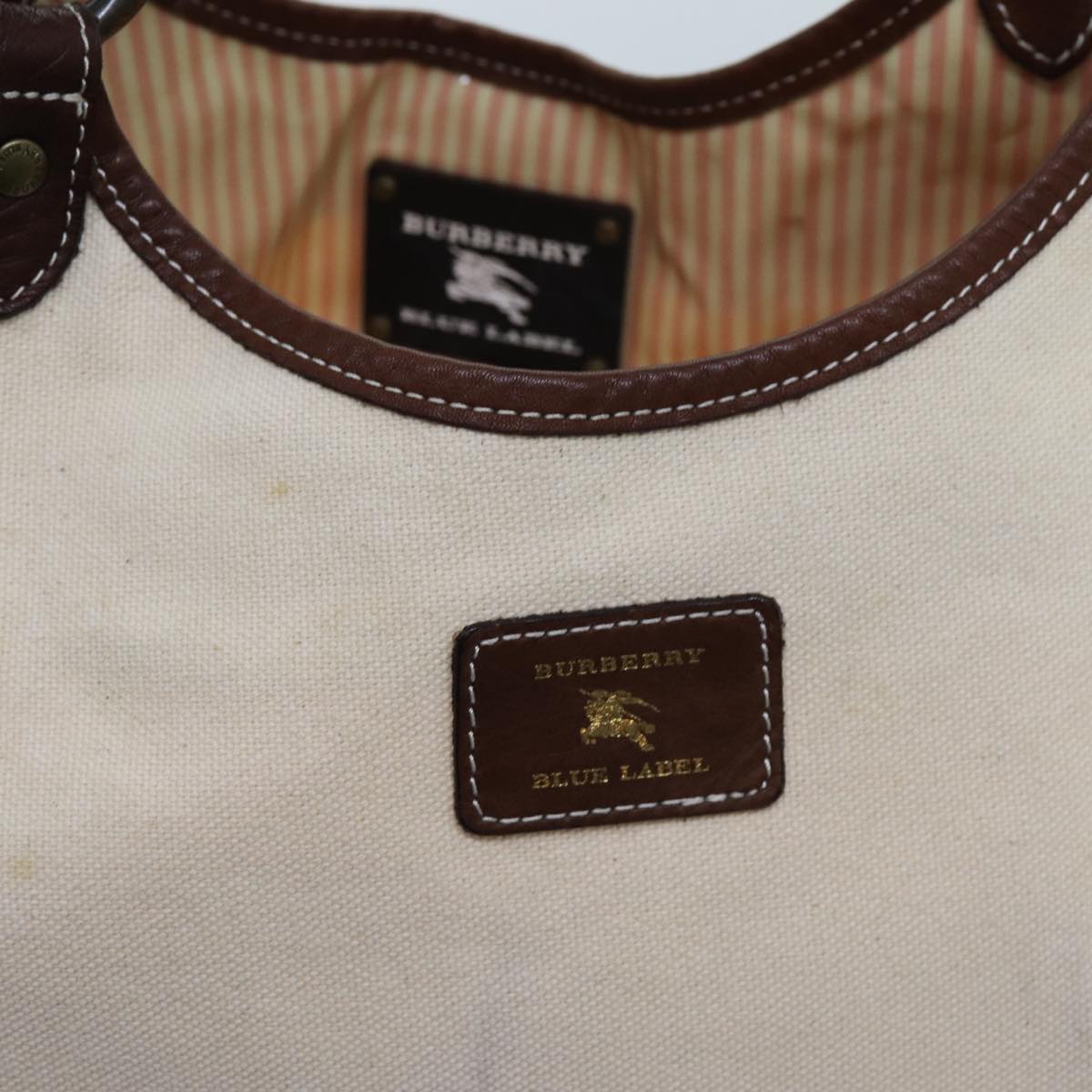 BURBERRY Blue Label Tote Bag Canvas Beige Brown Auth bs13721