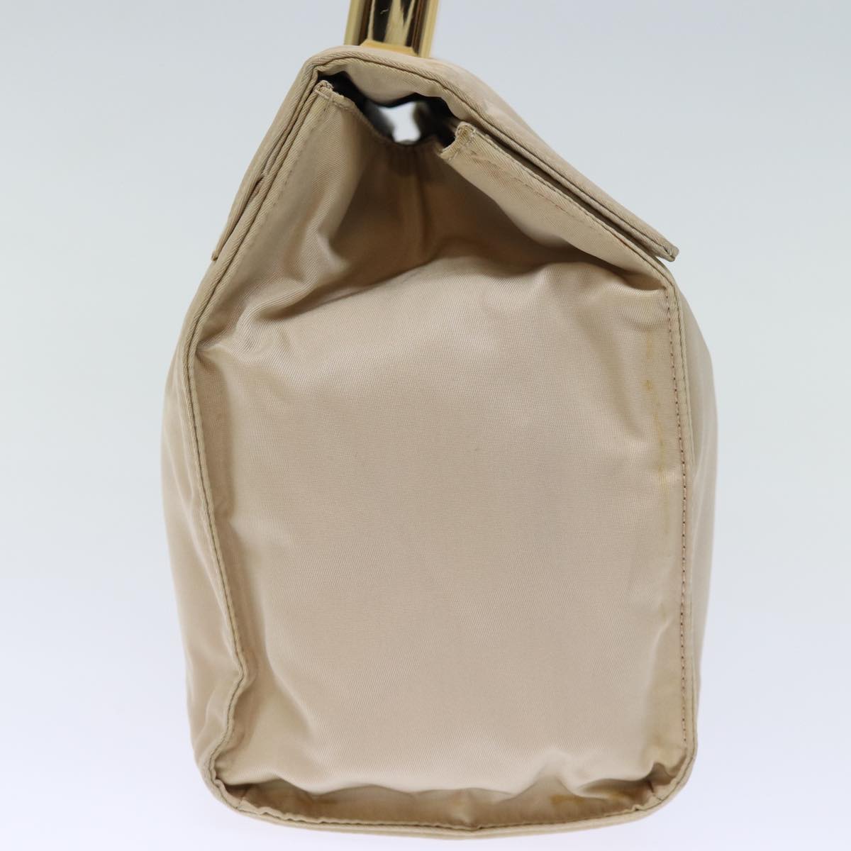 PRADA Hand Bag Nylon Beige Auth bs13724