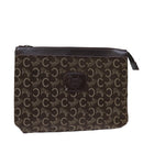 CELINE C Macadam Canvas Clutch Bag Brown Auth bs13749-1