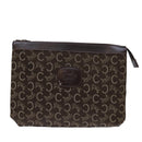 CELINE C Macadam Canvas Clutch Bag Brown Auth bs13749-13