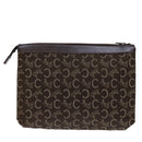 CELINE C Macadam Canvas Clutch Bag Brown Auth bs13749-2