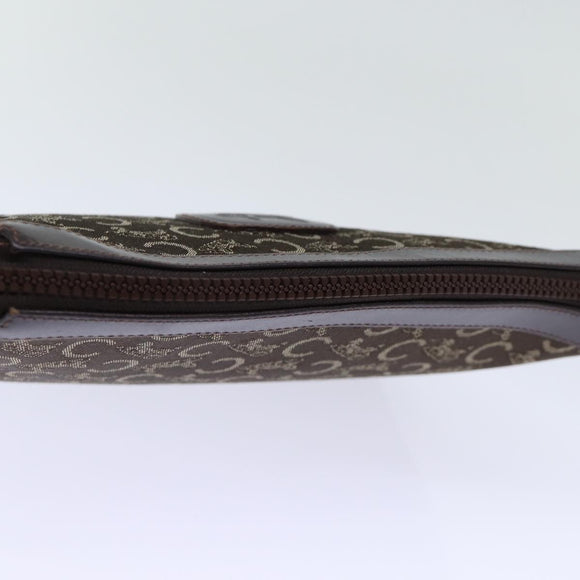 CELINE C Macadam Canvas Clutch Bag Brown Auth bs13749