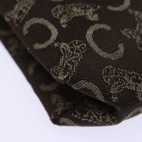 CELINE C Macadam Canvas Clutch Bag Brown Auth bs13749