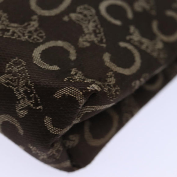CELINE C Macadam Canvas Clutch Bag Brown Auth bs13749
