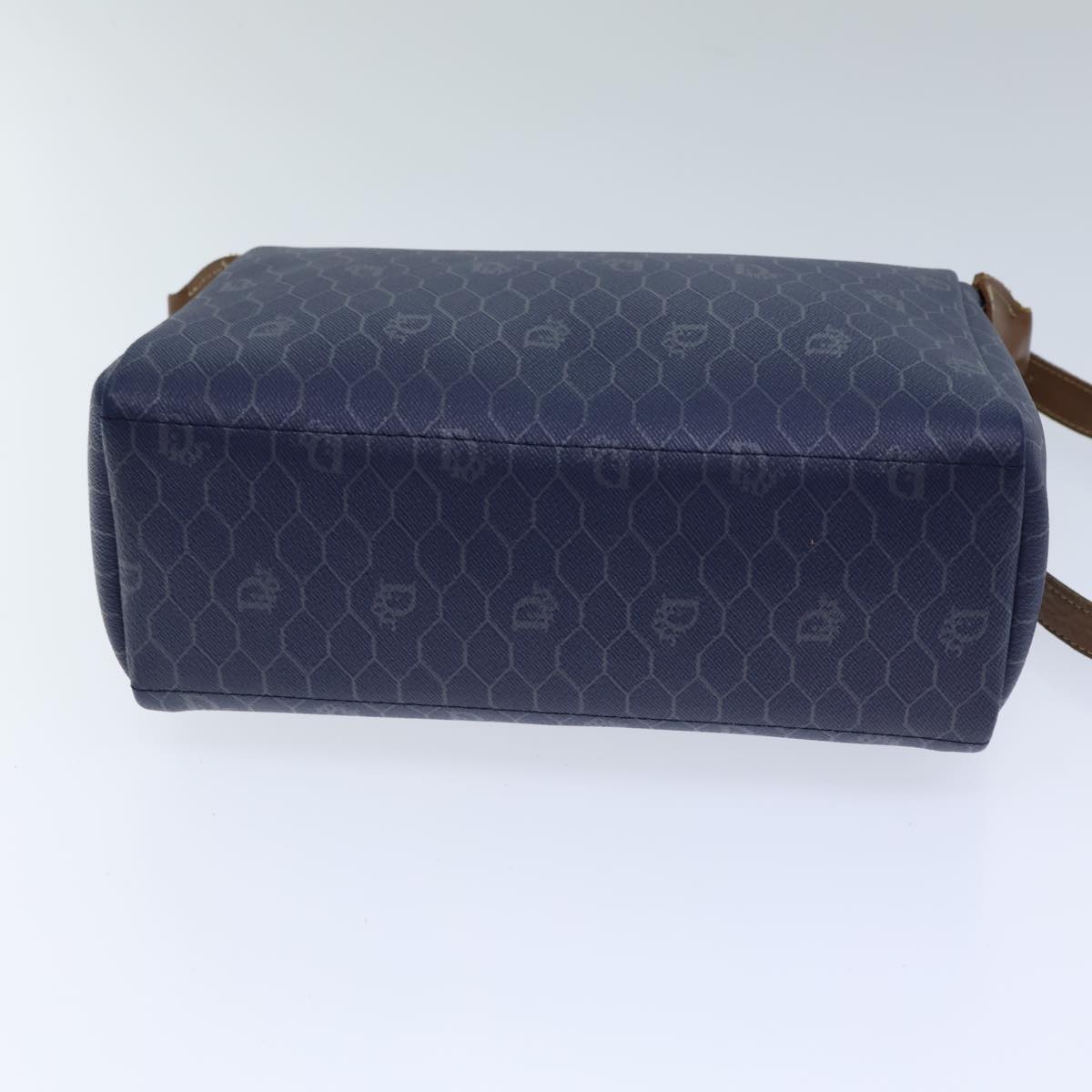 Christian Dior Honeycomb Canvas Shoulder Bag PVC Navy Auth bs13759