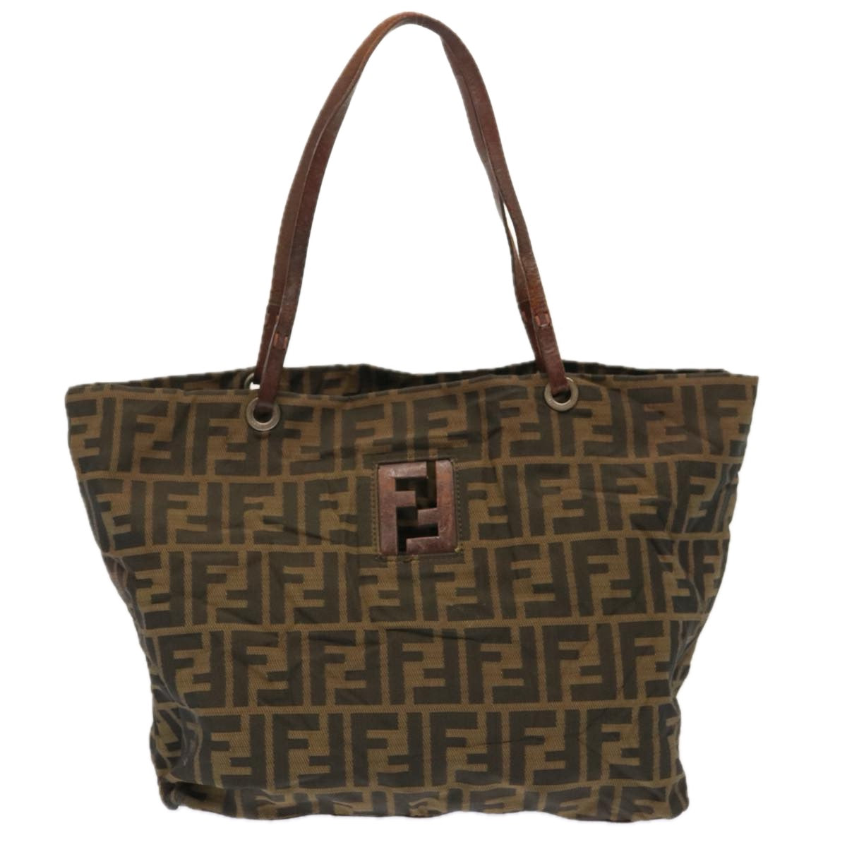 FENDI Zucca Canvas Tote Bag Brown Auth bs13766