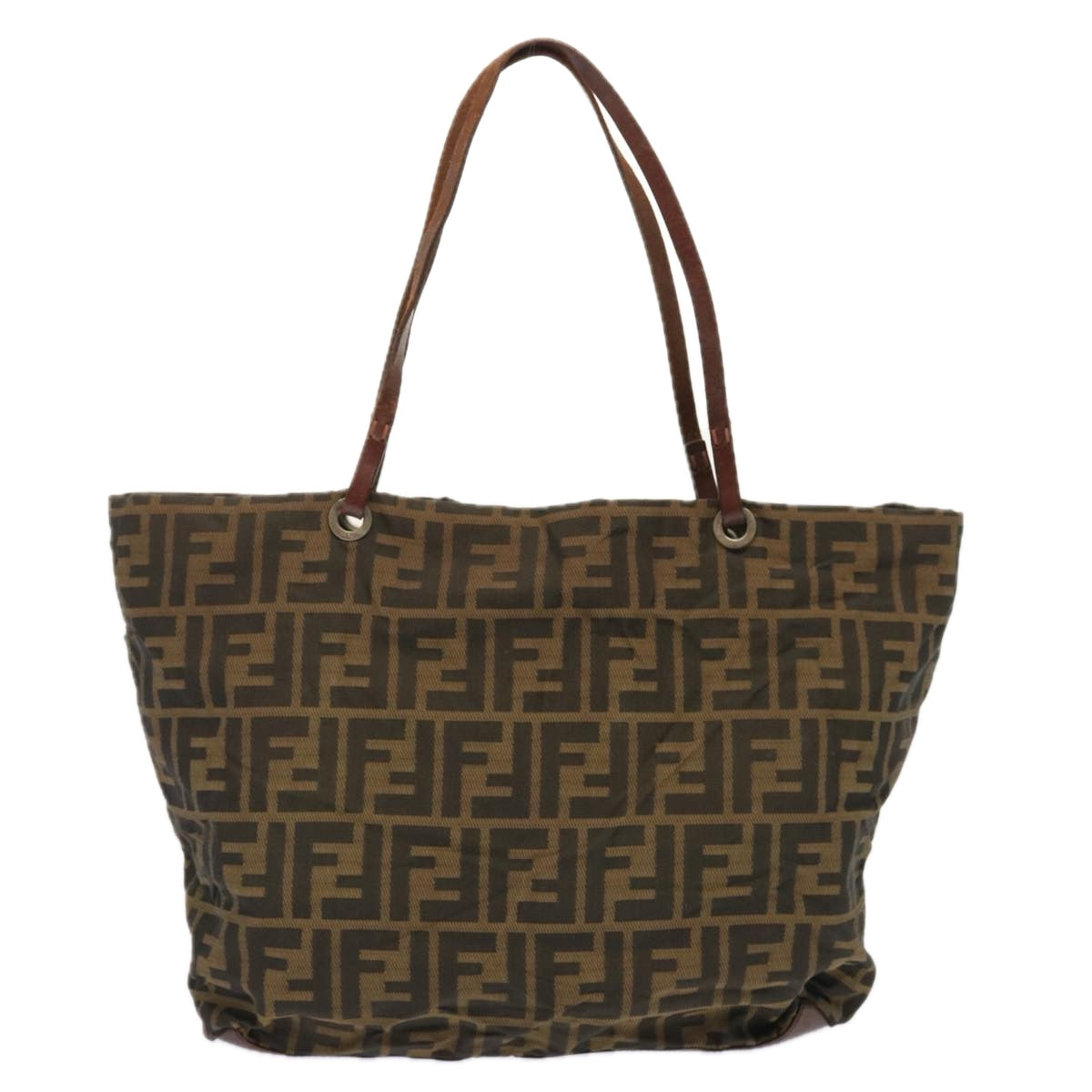 FENDI Zucca Canvas Tote Bag Brown Auth bs13766 - 0