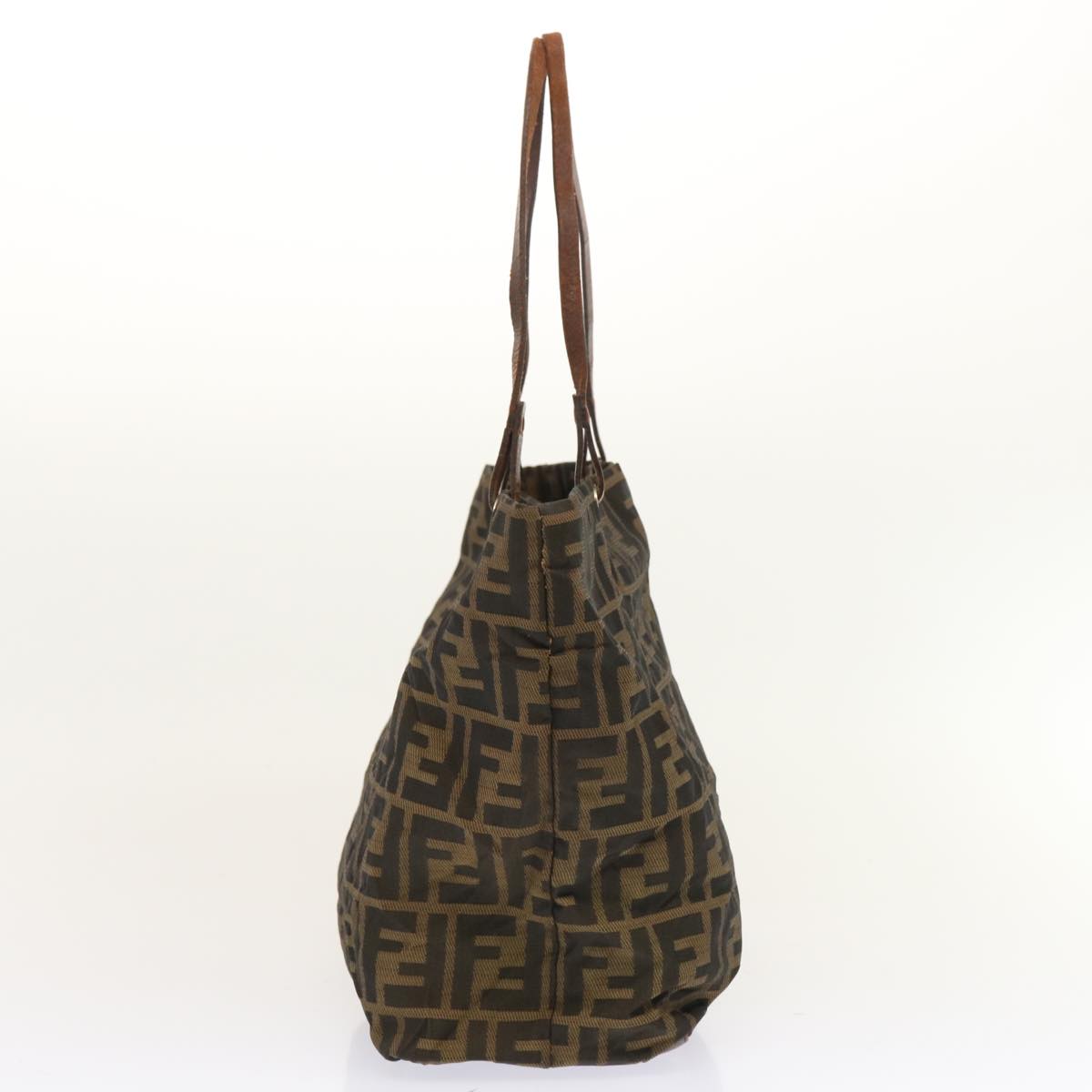 FENDI Zucca Canvas Tote Bag Brown Auth bs13766