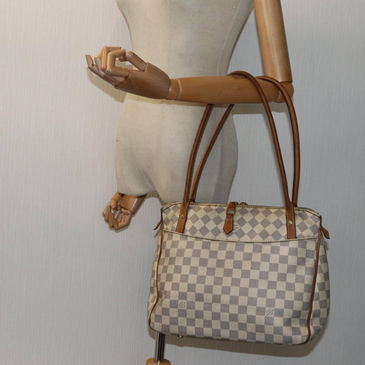 LOUIS VUITTON Damier Azur Figueri PM Shoulder Bag N41176 LV Auth bs13775